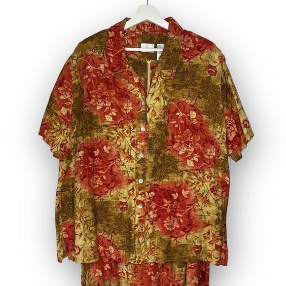 Emma James Liz Claiborne Dress Maxi Sleeveless & Top Linen Blend Plus Size 22W - Picture 3 of 13